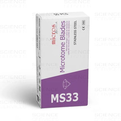 MS33 - MICROS Disposable Microtome Blades for thin sections, Low Profile, 50 pieces